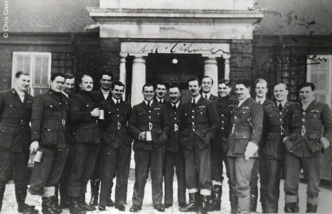 Pilot of 64 Sqn outside the Officers'' Mess, RAF Hornchurch